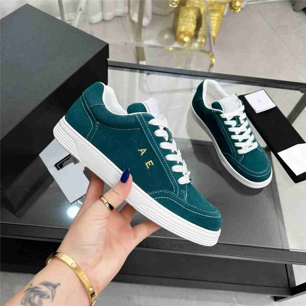 

luxury design bowling shoes 2023 channel fashionable men and women leather canvas letter logo casual outdoor sports running shoes 07-04