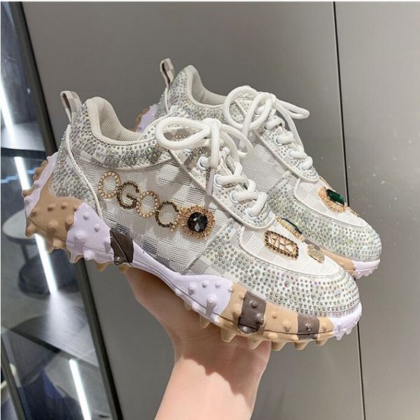 

luxury brand designer women casual shoes triple white black sneakers leather trainer nylon printed platform trainers shoes