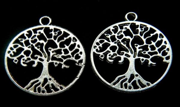 

antique silver charms alloy round tree of life wicca pagan pendants beads for bracelet jewelry making brand gifts crafts accessori4642432, Bronze;silver