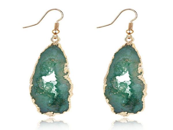 

chic hollow big stone druzy danging earrings for women big long statement hanging drop earrings dangle jewelry gifts9084216, Silver