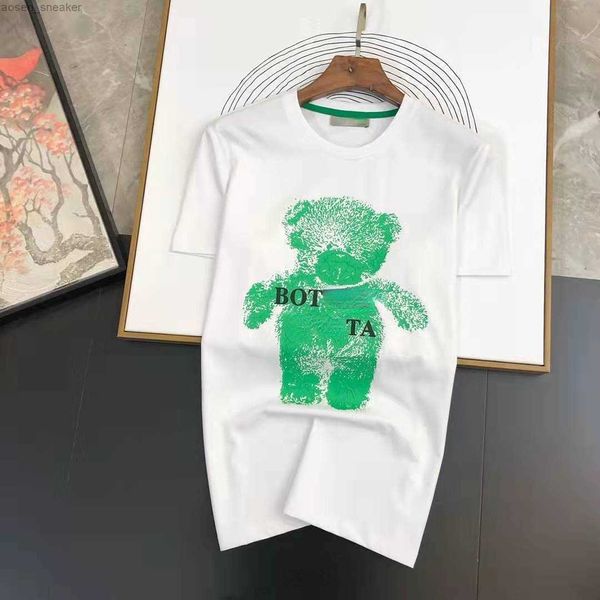 

mens t-shirt bot fashion sweatshirt men women short sleeved tee t shirts man round neck bear print cotton tshirt pullover casual polos, White;black