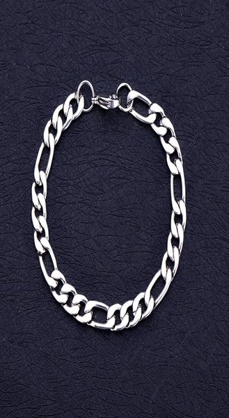 

whole 6mm 8mm 10mm 316l stainless steel 31 fegalo chain bracelet fashion cool men039s party jewelry length 20cm 4123076, Black