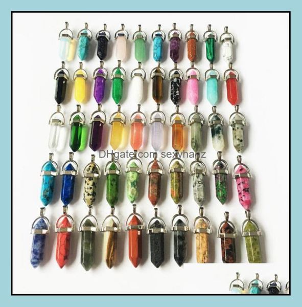 

pendant necklaces necklace jewelry crystals amethyst rose quartz bead chakra healing point women men natural stone pendants leat5298193, Silver