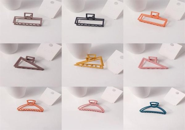

metal solid color hair clamps big nonslip hairs claw clips triangle rectangle semicircle hairpin versatile simplicity3464372, Slivery;golden