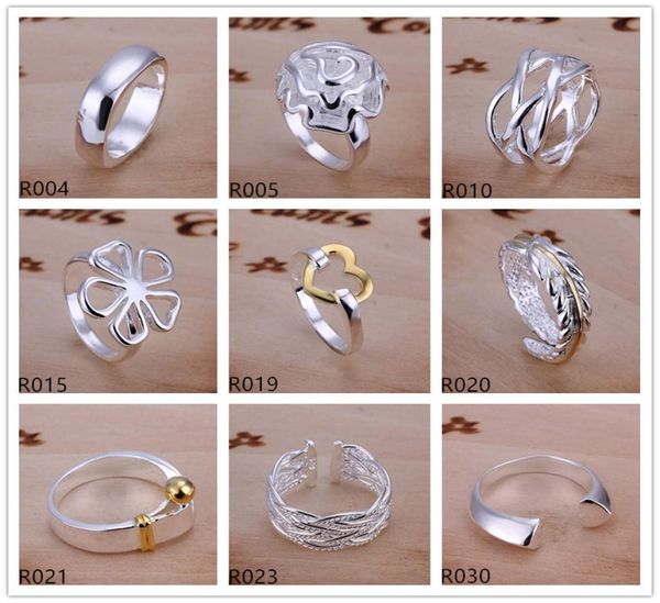 

high grade sterling silver plated rings 10 pieces mixed style925 silver ring gtr2 factory direct 5326955