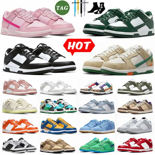 

men women shoes flat sneakers lows panda white black grey fog triple pink unc rose whisper team gold blue raspberry strawberry peach mens ca