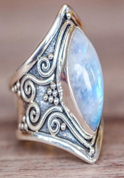 

vintage silver big stone ring for women fashion bohemian boho jewelry7090290