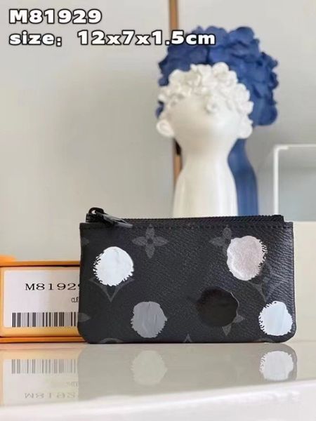 

m81929 women's new luxury short name zero wallet card bag, Red;black