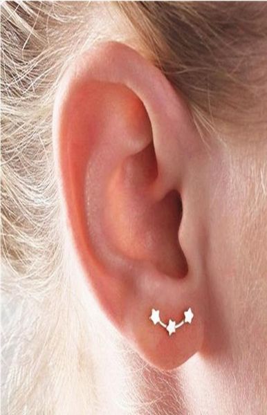 

european and american simple fashion temperament stars constellation earrings silver mini stud earrings9261324, Golden;silver