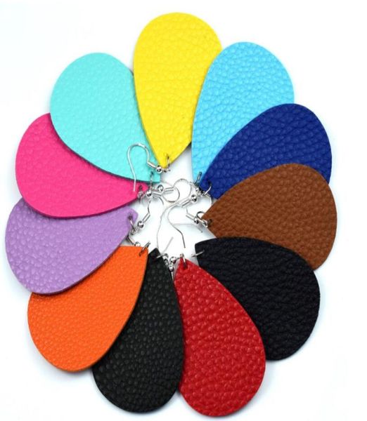 

2021 pu leather teardrop earrings petal leaf earrings bar faux leather earrings for independence day6867140, Silver