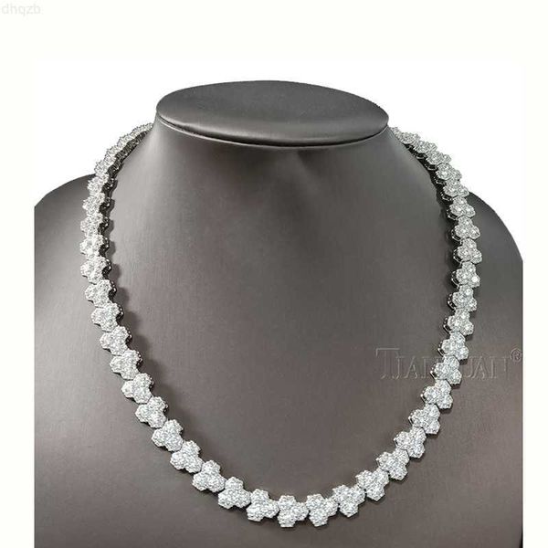 

trendy 10mm rock hip hop moissanite chains bling iced out necklace 925 silver men women cuban necklace hiphop fashion jewelry