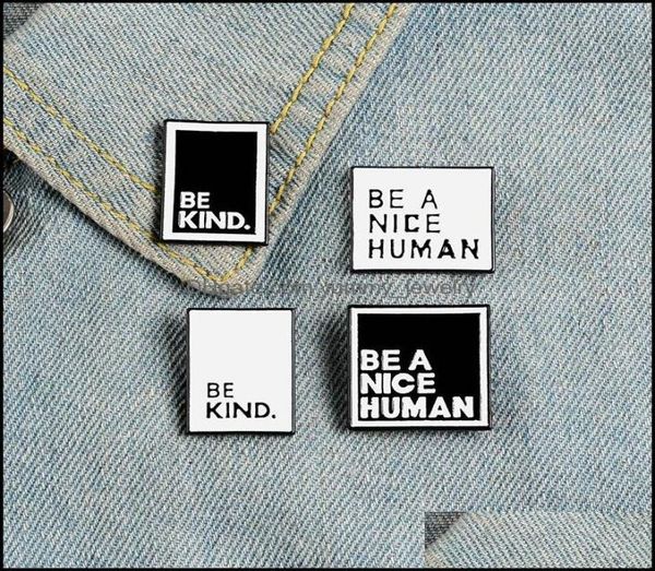 

pins brooches jewelry letters be a nice human kind brooch enamel square pins lapel pin teen men women announcement christmas gift 9197532, Gray