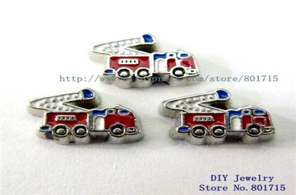 

fire engine fc479 floating locket charms 10pcs for floating living locket as gift wholes 1894501, Blue;slivery