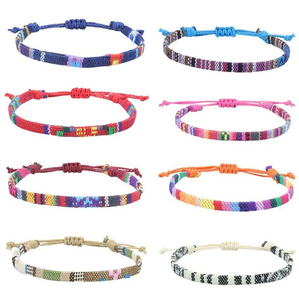 

rainbow bohemian bracelet cotton hemp woven bracelets friendship bracelet fashion accessories gift5704913, Golden;silver
