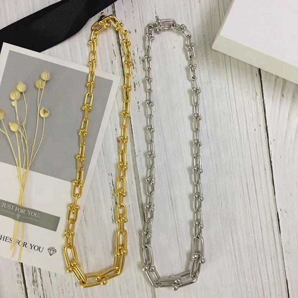 

kendou star same cuban chain u-shaped thick and thin chain adjustable exaggerated clavicle chain, Black