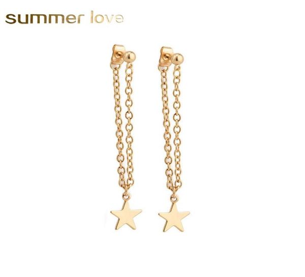 

new fashion small star pendant tassel earring for women wedding gift jewelry long statement gold color dangle earring4688087, Silver