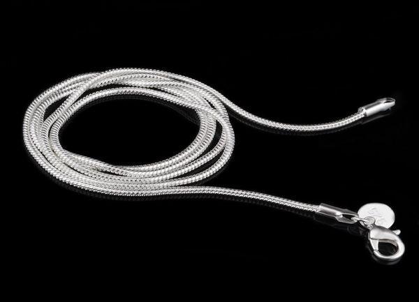 

1mm 925 sterling silver plated snake chains necklace jewelry4680816