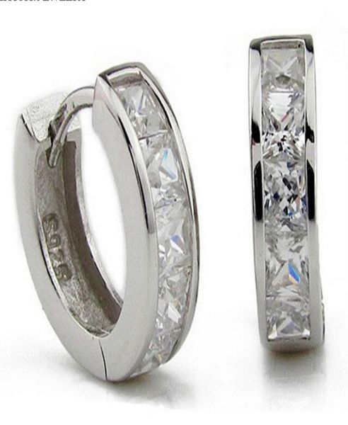 

3ct swiss diamond earrings new jewelry 925 sterling silver earrings hoop ear cuff clips mens earrings stud for wedding party ps0079952176, Golden;silver