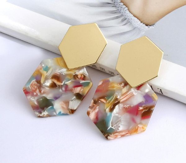 

statement tortoiseshell acetate resin acrylic za drop earrings colorful earing gold geometric earings fashion jewelry 20195870059, Silver
