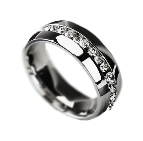 

classic women engagement wedding ring for woman cubic zirconia eternity stainless steel rings fashion dames jewelry bk4191420613, Silver