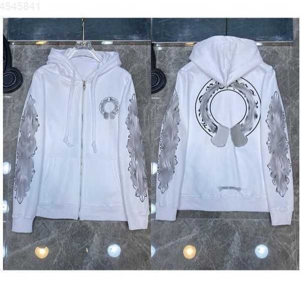

men's hoodies sweatshirts w4vh designer mens chrome winter heart hoodie ch long sleeve jacket loose coat hooded hoody men woman hip hop, Black