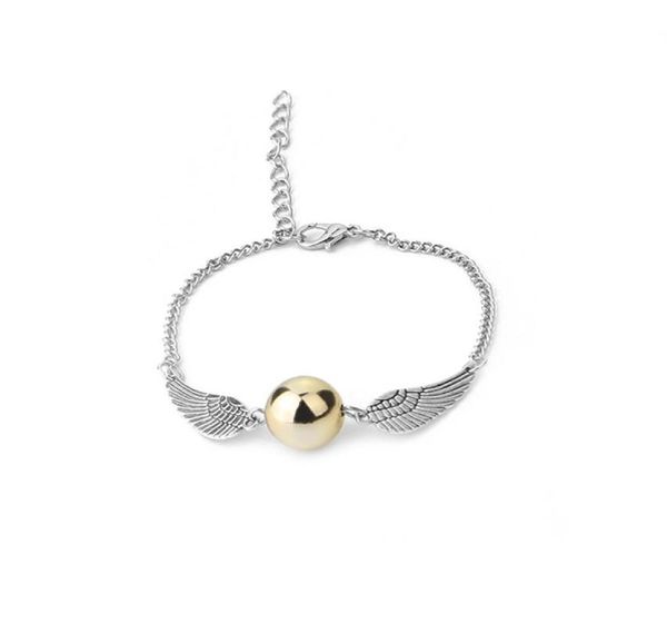 

fashion harry quidditch golden snitch bracelets for women and men potter cute ball wings chain bracelets nice gifts epacket4326913, Golden;silver