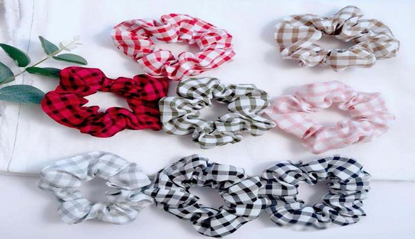 

8 color women girls red white plaid christmas xmas elastic ring hair ties accessories ponytail holder hairbands rubber band scrunc9265200, Pink