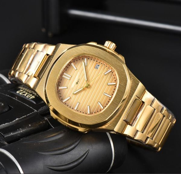 

men's wrist-watch brand nautilus mechanical watchs high-quality movement modern man lady watch classic 5711 stainless steel strap wrist, Slivery;golden