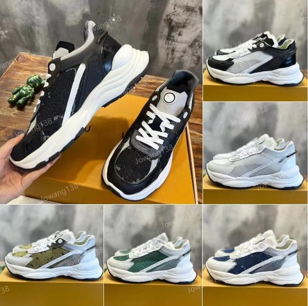 

run 55 sneaker designer men women run away sneaker fashion classic rubber leather outdoors low-sneakers size 35-45, Black