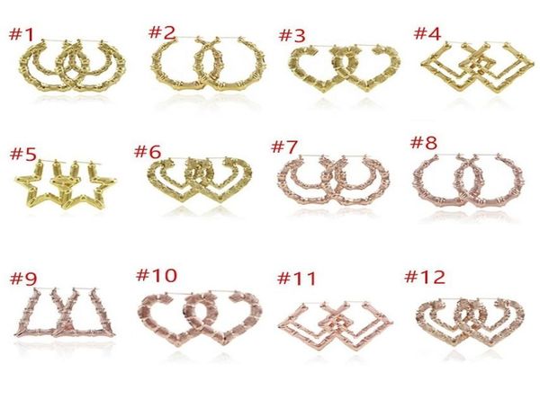 

luxury jewelry hoops multiple shapes ethnic large vintage gold plated bamboo hoop earrings for women choice6602992, Golden;silver