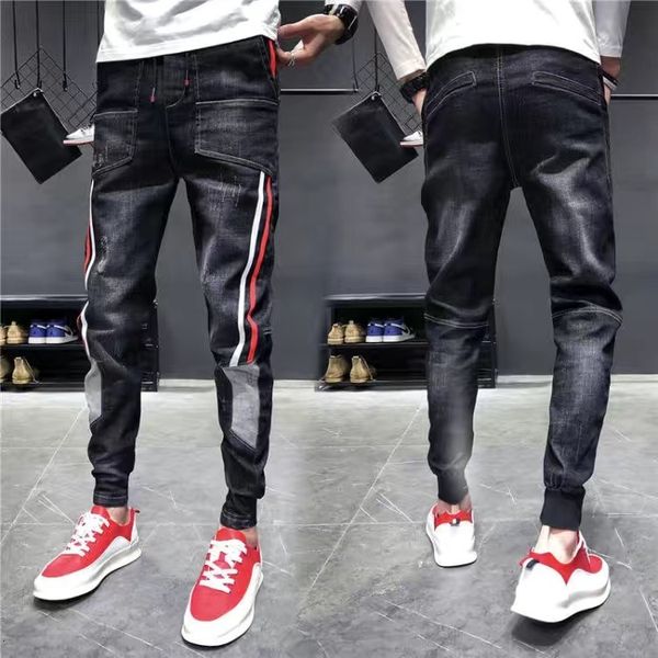 

men's jeans man loose baggy hiphop skateboard denim pants street dance hip hop rap male black trouses chinese size s3xl 230707, Blue