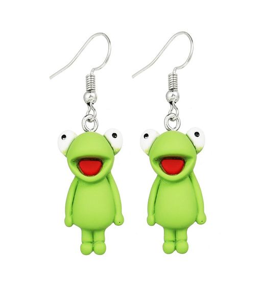 

2021 acrylic little frog stud long pendant earrings quality drop earring for girls women children birthday gift lovely jewelry9214475, Golden;silver