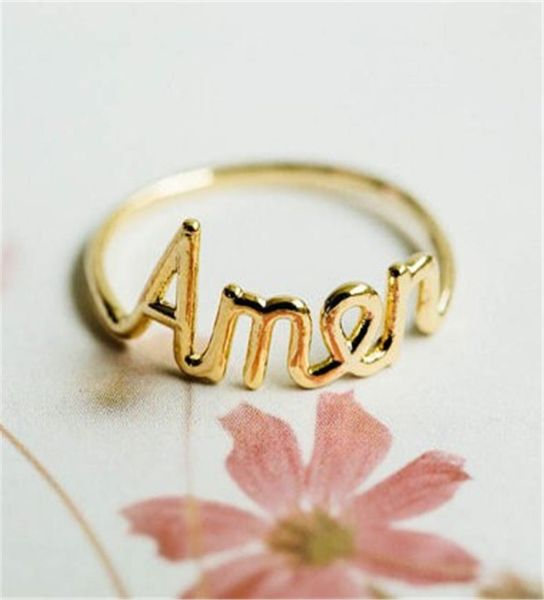 

10 pc amen women fashion jewelry 18 k gold plated ring mixed color whole to bring good luck8533914, Golden;silver