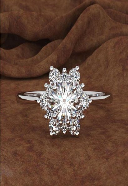 

american simple style gold plating creative snowflake modeling set zircon woman used by the simulation of the diamond ring7199729, Silver