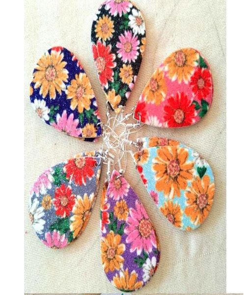 

new faux leather teardrop earrings fashion printed pu leather earrings for women1551570, Silver