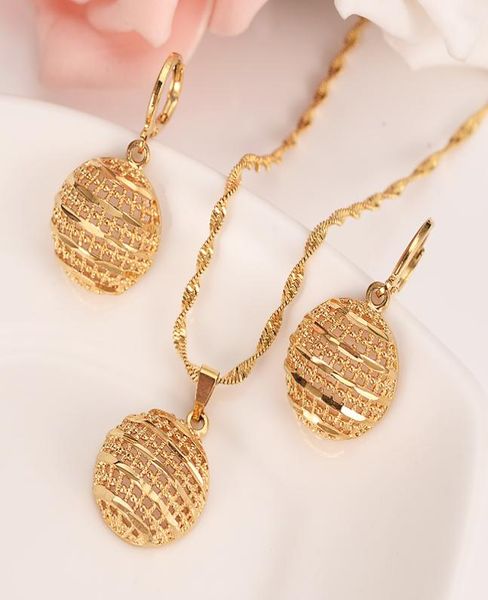 

gold necklace earring set women party gift round pendant jewelry sets daily wear mother gift diy charms women girls fine wedding j9351778, Black