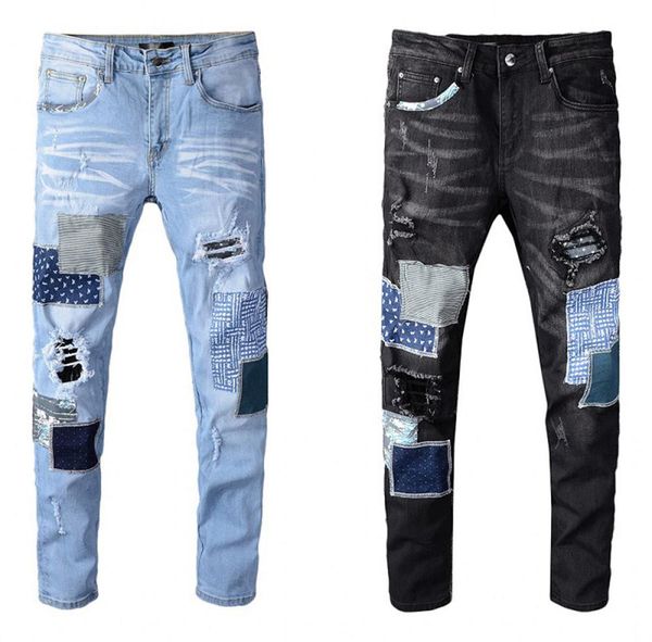 

famous men jeans hole zipper men jeans casual men pants light blue casual hip hop trousers size 28403998496