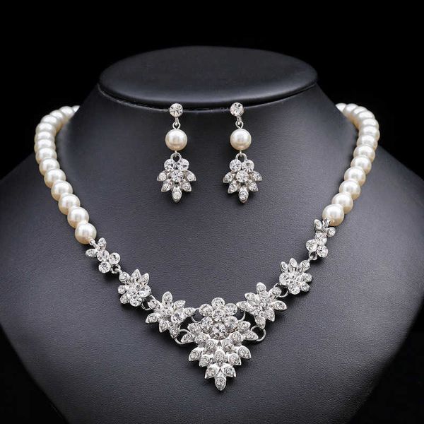

new special necklace earrings twopiece set bride's advanced design 230628, Silver