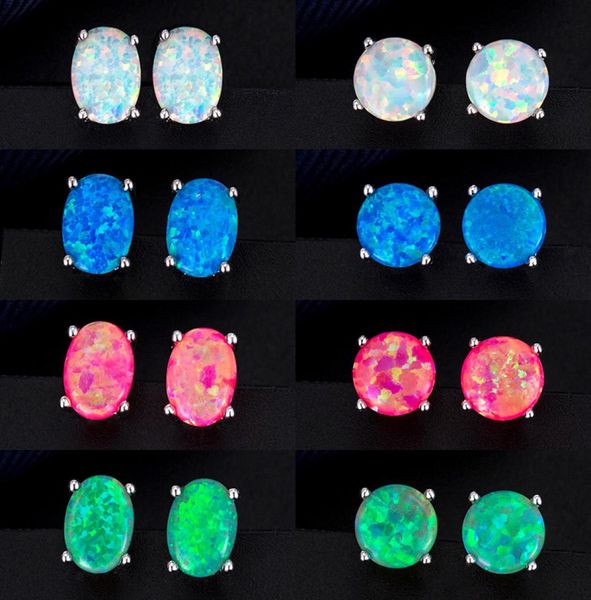 

fashion s925 silver ear stud earring back european and american with white blue opal jewelry for women highend luxury girl gift a1279374