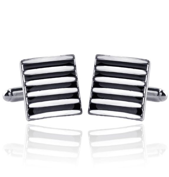 

new arrive men039s shirt cufflinks metal men enamel stripe cuff links for wedding party fashion simple men sleeve shirt french 7087178, Silver