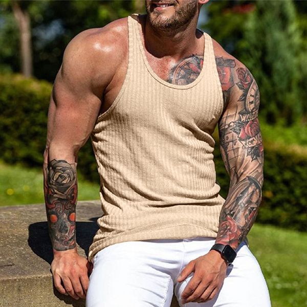 

men's tshirts ribbed tank men vest summer casual sport sleeveless shirt fashion bodybuilding tee man gym workout clothing ropa hombre 2, White;black