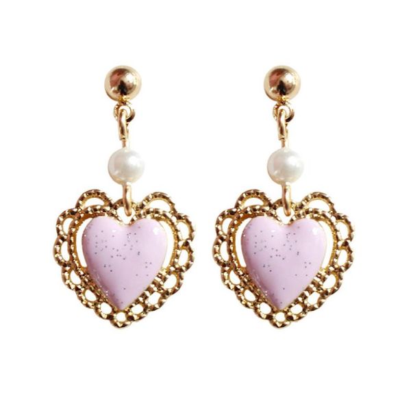 

fashion women jewelry accessories sailor moon hollow pink love earrings8716118, Golden