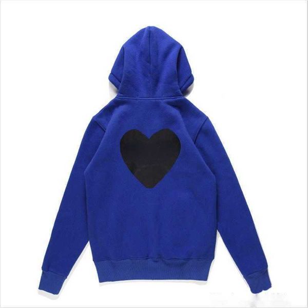 

men's hoodies sweatshirts 23s designer play commes jumpers des garcons letter embroidery long sleeve pullover women red heart loose swe, Black