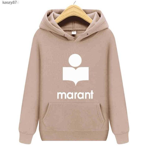 

2023 autumn winter men's sweatshirt marant printed hoodie casual long-sved pullover, Black