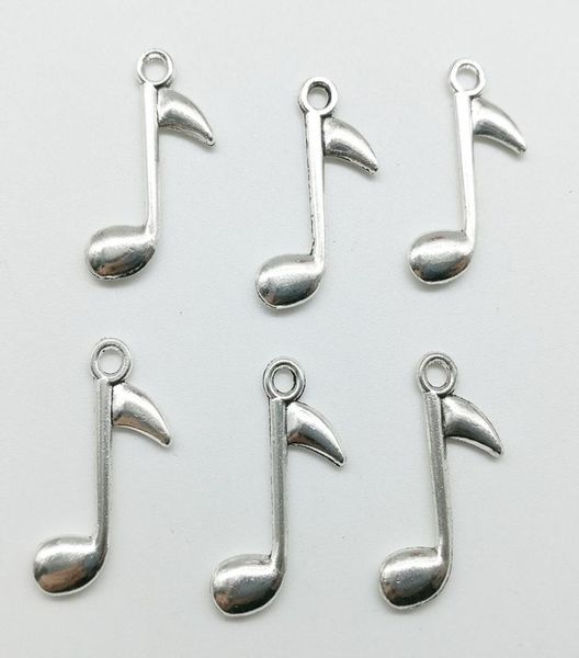 

100pcslot music note alloy charms pendant retro jewelry diy keychain ancient silver pendant for bracelet earrings necklace 2415m5878076, Bronze;silver