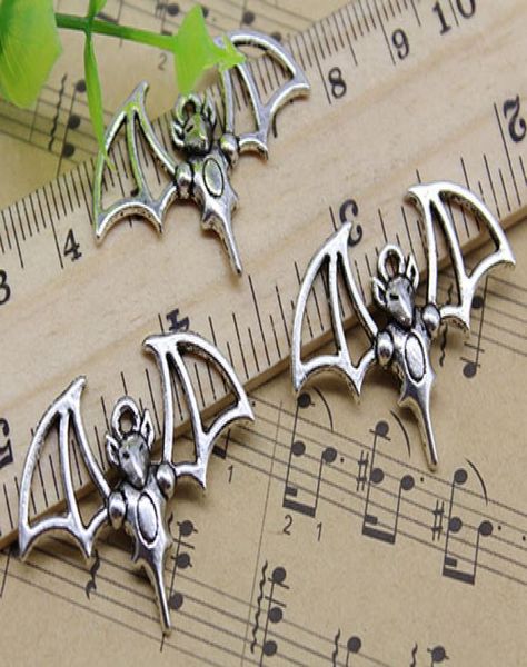 

50pcs bat alloy charms pendant retro jewelry making diy keychain ancient silver pendant for bracelet earrings 33x23mm5751266, Bronze;silver