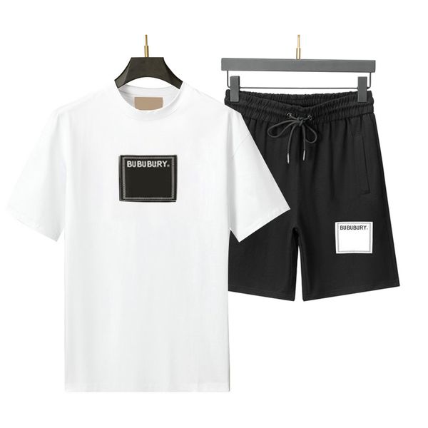

men's tracksuits t shirt and shorts black white two piece suit luxury designers mens womens jogger sportswear summer sweatpants europea, Gray