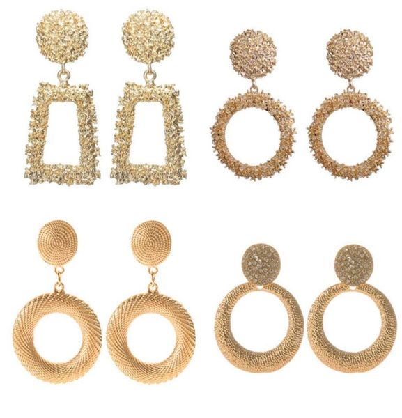 

big vintage earrings for women gold color geometric statement earring 2019 metal earing hanging fashion jewelry trend2882412, Golden;silver