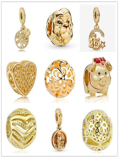 

moq 20pcs gold family tree openwoek flower lion bead charm bead fit original bracelet jewelry diy j0012346554, Bronze;silver