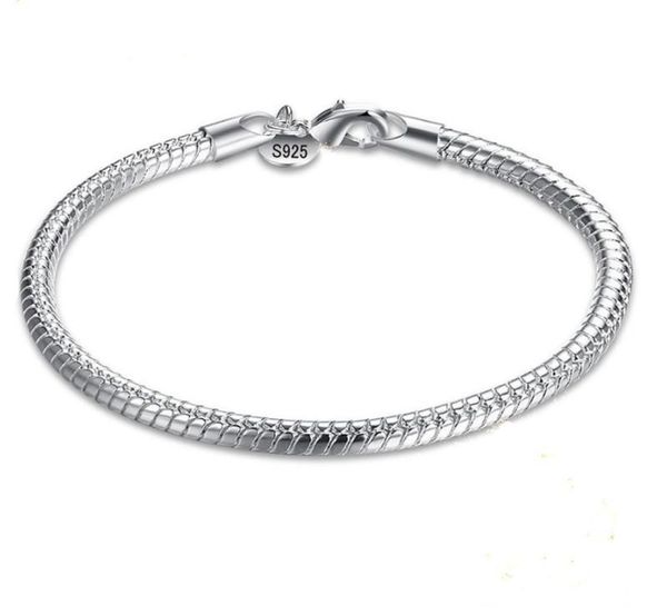 

fashion women girls 925 silver 3mm snake love chain bracelet for diy designer bangles bracelets chain party cocktail gifts8159133, Golden;silver